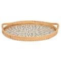 New Rattan Shell Tray Creative Woven Snack Storage Basket, M