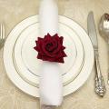 8pcs Rose Alloy Napkin Buckle Holder for Holiday Banquet Decoration
