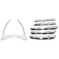 Car Front Grille Cover Trim Molding Chrome Abs Protector Sticker
