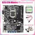 B75 Eth Mining Motherboard 8xpcie to Usb+i3 2120 Cpu+switch Cable