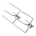 2pcs Meat Forks Clamp Grill Meatpicks Stainless Steel Barbecue Skewer