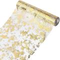 Table Runner, Sparkling Polyester Tulle Ribbon Roll with Gold 28cmx5m