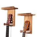 2pcs Guitar Wall Hanger with Pick Holder Solid Pine Wood Guitar Rack