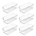 6pcs Transparent Drawer Storage Box Uncovered Compartment