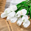 20 Pcs Tulips Artificial Flowers for Home Wedding Decoration(white)