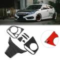 4pcs Carbon Fiber Inner Steering Wheel Sticker Trim for Honda Civic