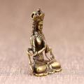 Antique Copper Buddha Statue Keychain Pendant Miniature Figurines