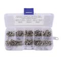 200pcs M3 Stainless Steel Flat Head Screws Kits Self-tapping Screws