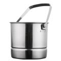 Ice Bucket Portable Stainless Steel Metal with Water Barrier 1l
