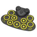 Electronic Midi Drum Kit 9 Pad for Indoor Practice, Wgs621 Yellow