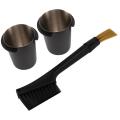 58mm Stainless Steel Dosing Cup Set,with Coffee Cleaning Brush,black