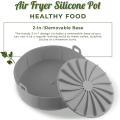 Air Fryer Silicone Pot, with Removable Base,accessories Gray 7.5inch