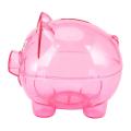 Cute Plastic Pig Clear Piggy Coin Box Money Cash Saving Case