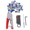Compression Tool Kit Crimping Tool Stripper with 20pcs F Connectors