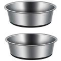 Dog Bowls with Silicone Base, Dog Food Bowls, (2 Pack 14 Cm, Black)
