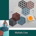 Hexagonal Silicone Mat Heat Resistant Rubber Bowl Mat Home Pot Mat