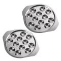 2 Pcs Snail Dish Plate Restaurant Stainless Steel Round Snail Plate