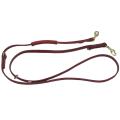 Dog Leash Soft Real Leather Handle Double Leashes P Chain-lead Red