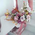 Chiffon Ribbon Handmade 3.8cm X 7yd, 4 Rolls for Wedding Bouquets