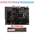 B250c Btc Mining Motherboard with Ddr4 4g 2133mhz Memory 12xpcie