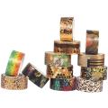 12rolls Gold Foil Wild Animals Print Tapes for Diy Crafts,wrapping