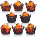 Black Cupcake Wrappers Liners for Halloween Party Cake Decoration