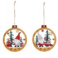 Christmas Decorations Wooden Double-layer Hollow Santa Claus Pendant