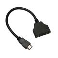 Splitter Cable 1 Male to Dual Hdmi 2 Female Y Splitter Hd Lcd Tv 30cm