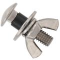 2pcs Stainless Steel Diving Screws Bolts Wing Nuts with 4 Washers