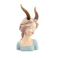 Resin Nordic Beast Ear Girl Sculpture Alices Figurine Cartoon Blue