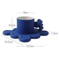 210ml Ceramic Memphis Medieval Coffee Cup Couple Mug Creative, Blue