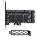 Pcie to 16-port Sata3.0 6g Expansion Card Supports 16 Sata Cables(1x)