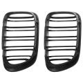 A Pair Glossy Black Double Rims Grille for Bmw E46 2 Doors 98-02 Year