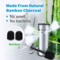304 Bamboo Charcoal Stainless Steel Toilet Brush for Bathroom Storage