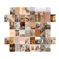50pcs Beige Aesthetic Picture for Wall Collage,4x6 Inch Boho Cards