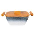 Bamboo Double Ear Anti-scalding Soup Bowl 1100 Ml with Wooden Lid 1