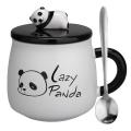 Panda Ceramic Cup with Lid Student Water Cup Valentine's Day Gift B