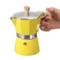 Aluminum Italian Coffee Machine Filter Stove Pot 3 Cups(yellow)