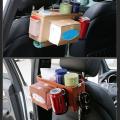 Car Back Seat Storage Bag Hanging Cup Holder Tissue Box Black
