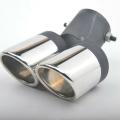 2x Car Universal 63mm Stainless Steel Dual Outlet Exhaust Pipe