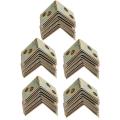 Metal Shelf Support 90 Degree Right Angle Bracket 12pcs Brass Tone