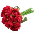 12pcs/lots Rose Flowers Wedding Bouquet Rose Silk(red