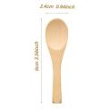 25pcs Mini Handmade Wooden Spoon Kitchen Condiment Salt Mustard Spoon