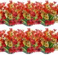 Artificial Outdoor Plants and Flowers 12 Bundles,red Yellow Orange