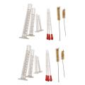 4 Measuring Cylinder Glass 2 Cleaning Brushes + 3x 1ml Glass Pipettes