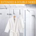 2 Pcs Shower Door Double-sided Hooks for Bathroom (black + Silver)