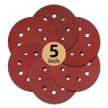 5 Inch 8 Hole 10pcs Sanding Discs , 10 Of Each 60/100/150/180/240/400