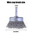 4 Pcs Wire Cup Brush Set, Wire Brush for Drill 1/4 Inch Arbor