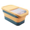 Foldable Rice Bucket Kitchen Insect-proof Grains Storage Box Yellow