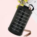 2.2l Large Capacity Sports Gym Kettle Camping Water Bottle Black